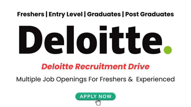 Deloitte Recruitment Drive: Walk-In Interviews from March 27th to March 30th, 2024