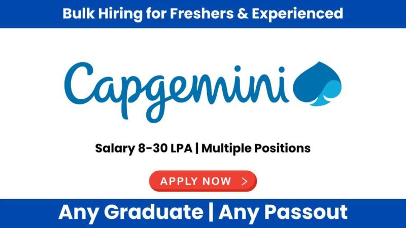 Capgemini Recruitment 2024: Jobs for Freshers & Experienced | Work from Home