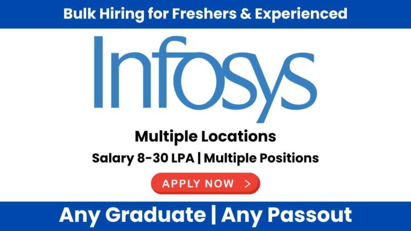 Infosys Recruitment 2024: Bulk Hiring for Multiple Job Roles Across Various Locations