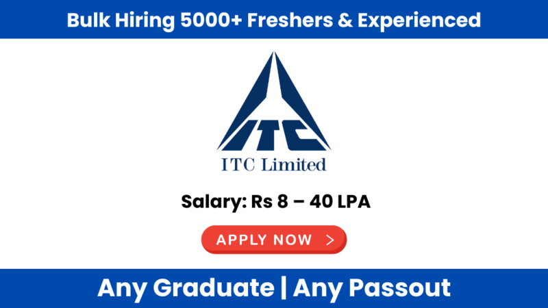 ITC Recruitment 2024: Explore Remote & Hybrid Roles | Salary: Rs 5-25 LPA